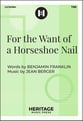 For the Want of a Horseshoe Nail TBB choral sheet music cover